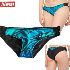 🆕 Spyder wave print hipster bikini Black and blue bottom